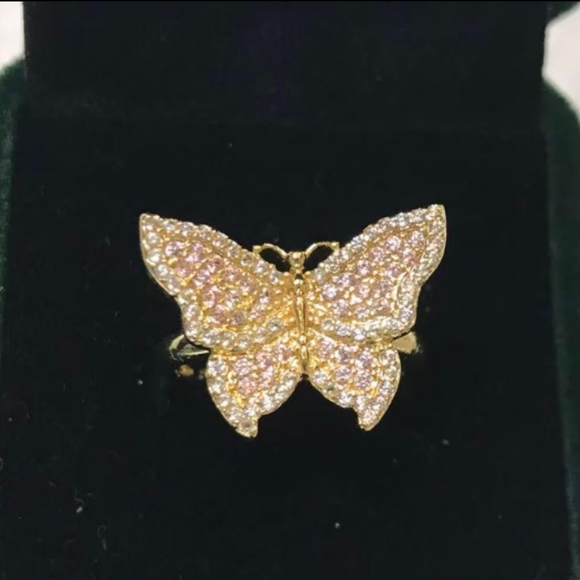 Pink Diamond Butterfly Ring