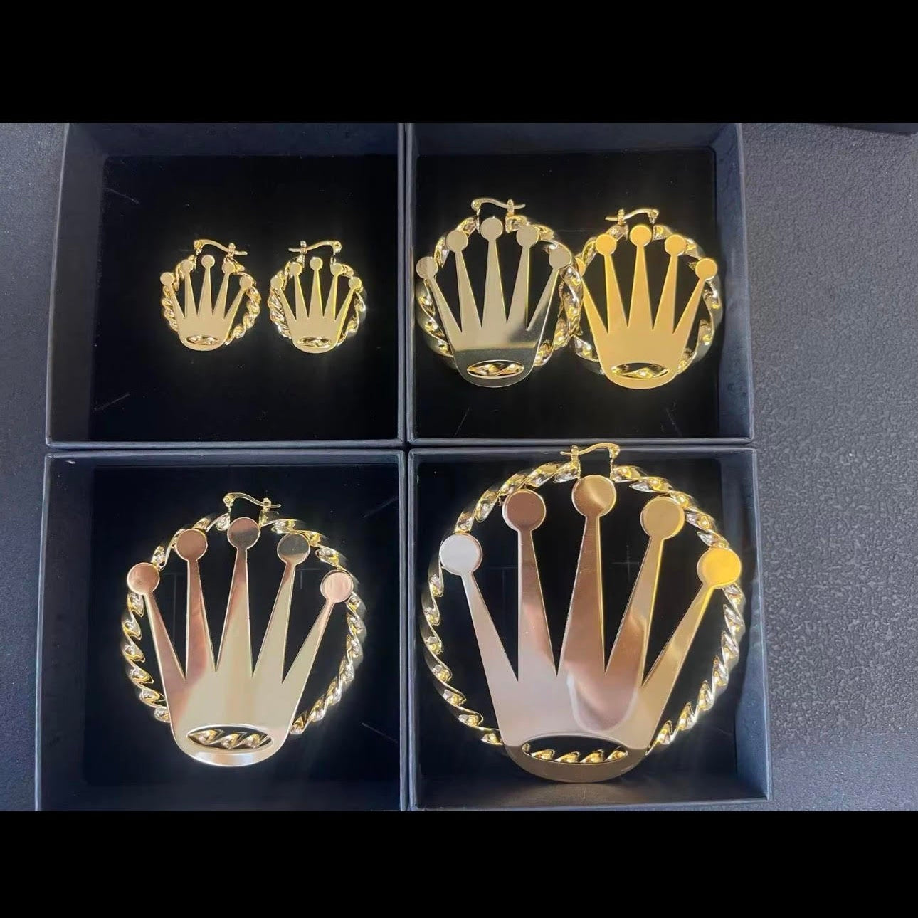 Crown Twist Hoops