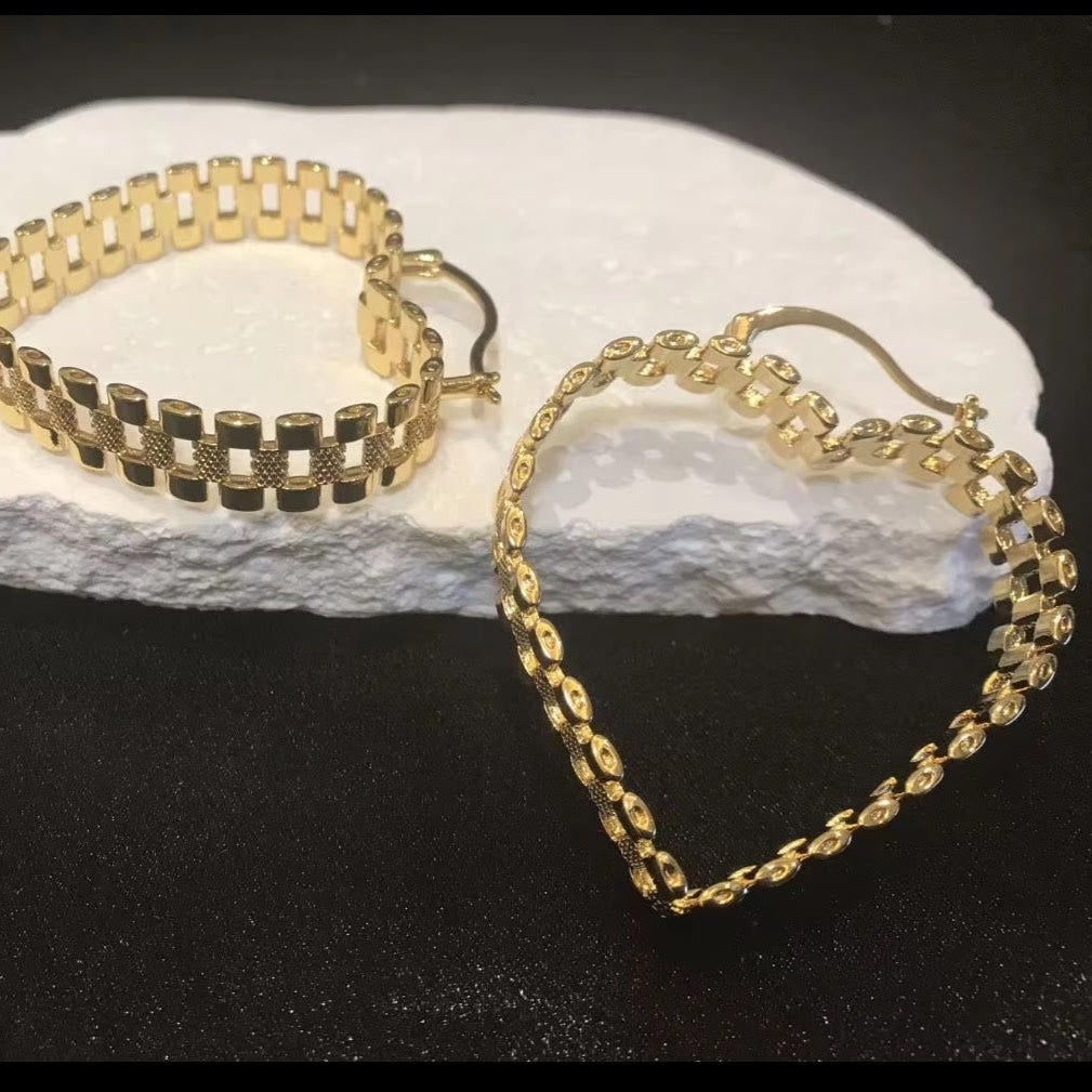 Rolex Heart Shaped Hoops
